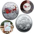 thumbnail image 1 of Moneda Conmemorativa Papá Noel Navidad Monedas Conmemorativas Feliz, 1 of 9