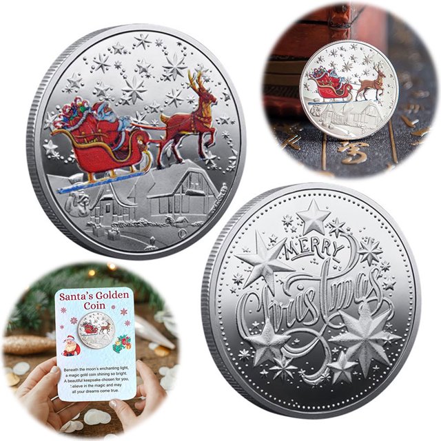 Moneda Conmemorativa Papá Noel Navidad Monedas Conmemorativas Feliz