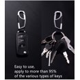 thumbnail image 4 of llavero de acero inoxidable con cuero, servicio pesado, oficina en casa, llavero de automóvil con llavero, llavero para hombres y mujeres (Negro 2 Pcs), 4 of 5