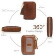 thumbnail image 4 of APHISON RFID Credit Card Holder Zipper Card Case Small Wallets for Women Leather Sunflower style - Coffee, 4 of 5