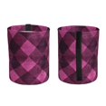 thumbnail image 3 of Round Car Trash Can 7×5.9in Waterproof, Durable, Not Easy To Fade, Easy To Install And Disassemble To Prevent Interior Pollution Argyle Plaid Magenta_2, 3 of 7