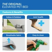 The Original Coolaroo Elevated Pet Dog Bed, Indoor & Outdoor Use, Durable, Cooling, Brunswick Green, Small, 34.75 L x 22.75 W x 8 H