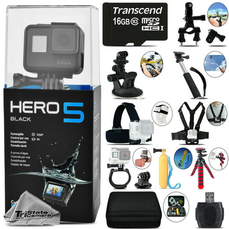 GoPro Hero 5 Black 4K30 Ultra HD, 12MP, Wi-Fi Waterproof Action Camera -Mega (Best Gopro For Snowboarding)
