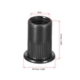 thumbnail image 2 of Uxcell Rivet Nuts Carbon Steel Knurled Flat Head Insert Nut Fastener Black M10 20 Pcs, 2 of 7