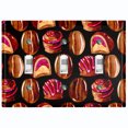 thumbnail image 1 of Metal Light Switch Wall Plate Outlet Cover (Coffee Mocha Candy Bean Toffee Swirl Black Heart - Triple Toggle), 1 of 2