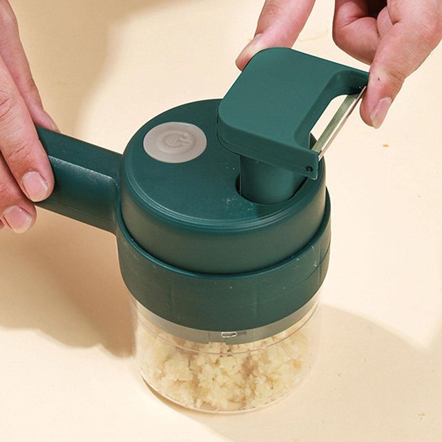 Triturador De Cocina, Cortador De Verduras Eléctrico Multifuncional Cortador De Ajo Triturador De Lodo Triturador Mezclador Prensado De Ajo Rebanada De Alimentos