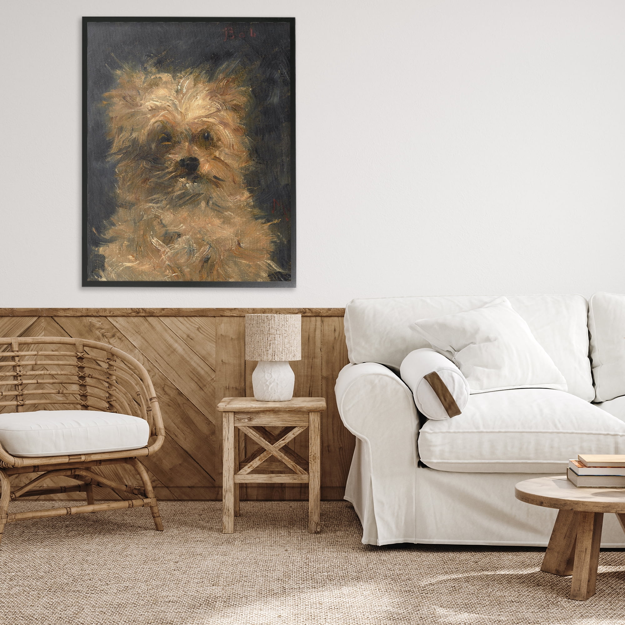 Stupell Industries Edouard Manet Dog Portrait Black Framed Giclee Art, design by Lil' Rue