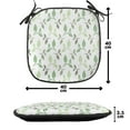 thumbnail image 4 of Leaf Chair Seating Cushion Set of 12, Tea Leaves with Ornamental Vintage Design Soft Faded Colors Art Print, Seat Pads for Office with Anti-slip Backing, 16"x16", Green Army Green, by Ambesonne, 4 of 7
