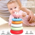 thumbnail image 2 of Q-333 Boy Girl Children Educational Tower Building Blocks Stacking Toy Rainbow Design Fine Motor Skill Development Play Learning Fun, 2 of 7
