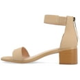 thumbnail image 3 of Journee Womens Percy Low Stacked Heel Back Heel Zip Dress Sandals, 3 of 10