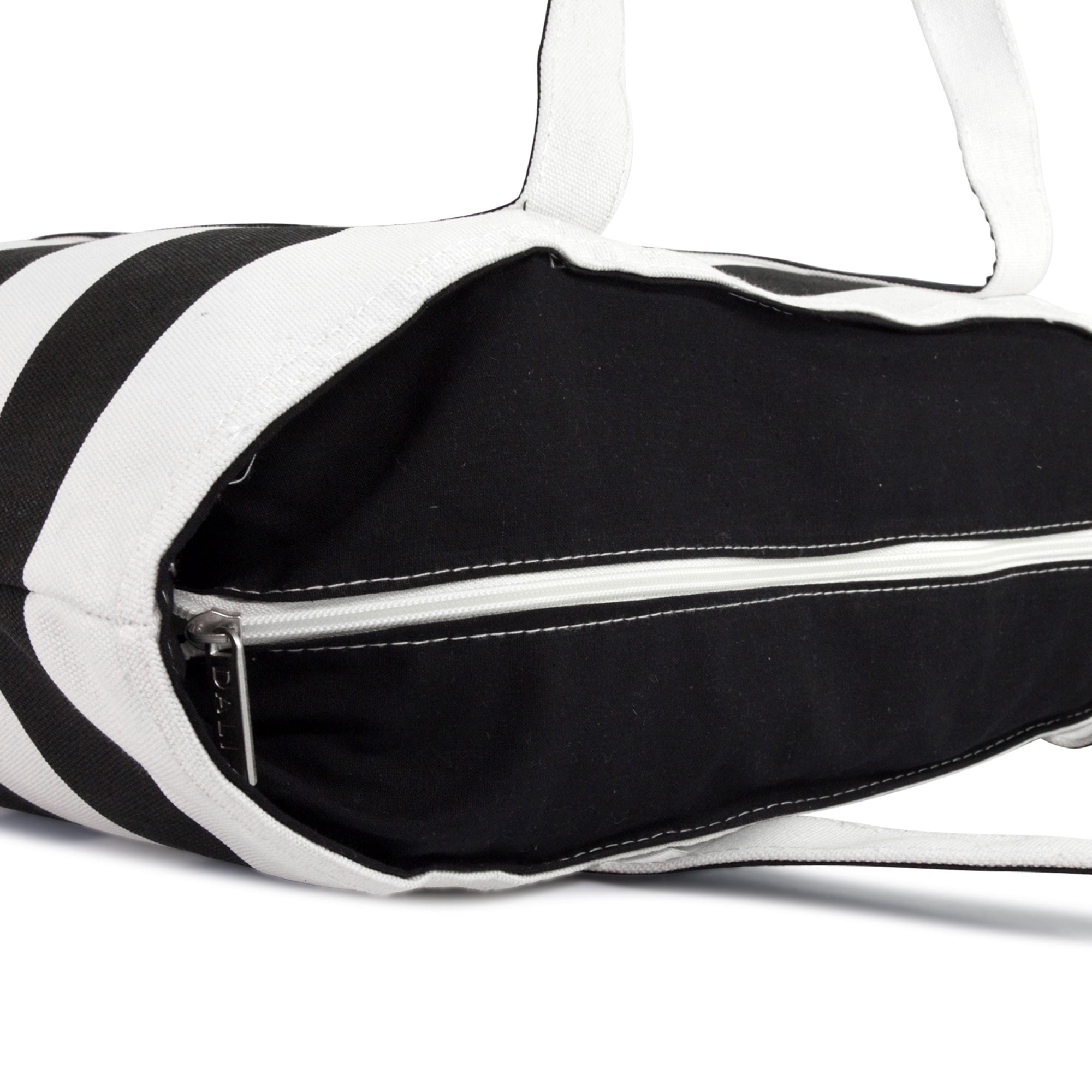 DALIX Striped Beach Bag Tote Bags Handbag Personalized Black Ballent Letter B