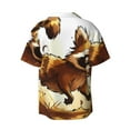 thumbnail image 5 of KLL Autumn Raccoon In Forest Print Men's Shirt Short Sleeve Button Down Summer Cuba Beach Shirts- Large, 5 of 5