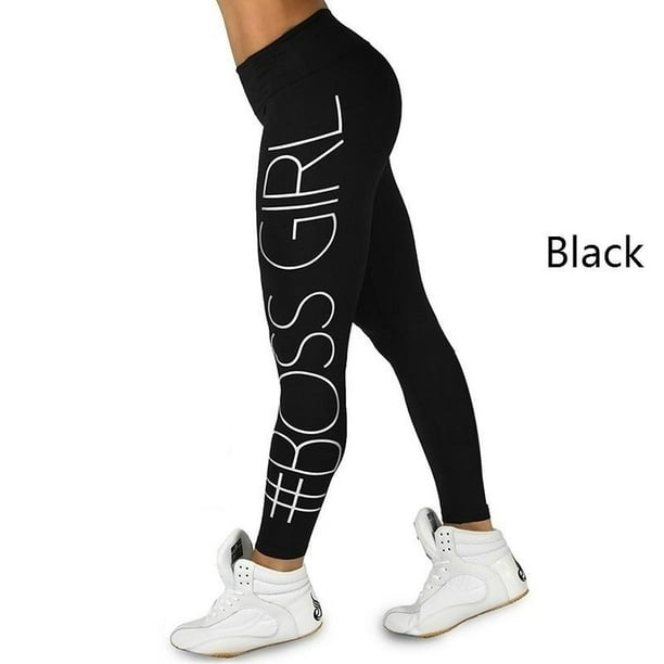 Women's Fashion Pants Boss Gril Tight Package Hip Printing Yoga Leggings 