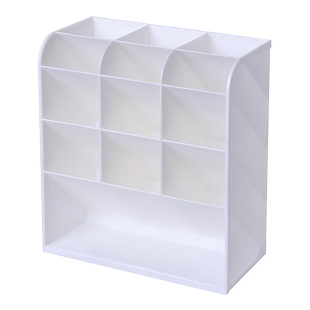 FloreceBien Estuche para guardar bolígrafos, portalápices, caja de almacenamiento de papelería multifuncional, suministros de oficina, escuela y hogar, color blanco