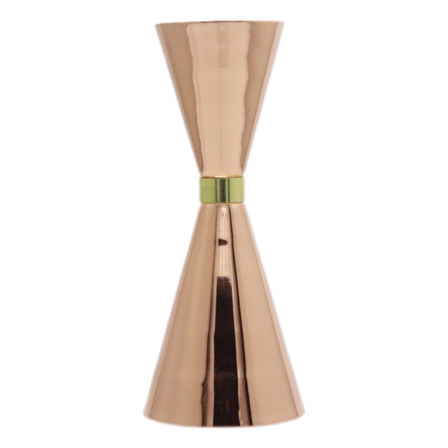 Dispositivo de medición de vino de acero inoxidable, vaso medidor de 100 ml con forma de cono y anillo dorado, con escala