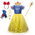 thumbnail image 2 of Vestido de princesa de Disney para niñas, disfraz de Rapunzel, Blancanieves, Cenicienta, fiesta de cumpleaños Fivean unisex, 2 of 2