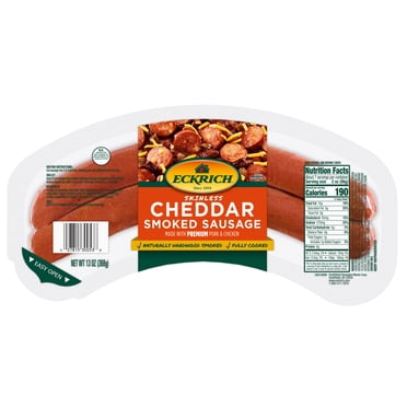 Eckrich Skinless Cheddar Smoked Sausage, 13 oz