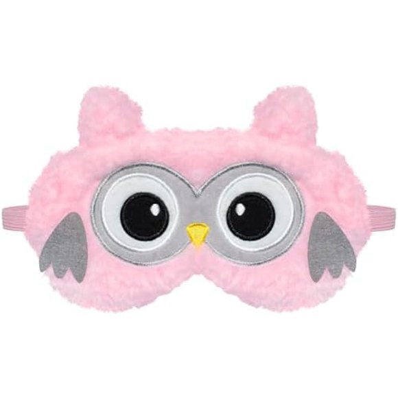 yeuweold Cute Owl Plush Sleep Mask Eye Mask Sleeping Mask Funny Lovely Animal Soft Fluffy Eye Cover Blindfold Eye Shade for Kids Girls and Adult Travel