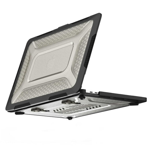 Funda TEKKU HC para MacBook Pro 13 M1 M2 uso rudo Negra A2338 A2238 A2289 A2251 A2159 A1989 A1706 A1708