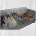 thumbnail image 6 of Coastal Soft Flannel Fleece Throw Blanket, Sandy Calm Beach Ocean Waves Tranquil Seashore Setting Sun, Cozy Plush for Indoor and Outdoor Use, 50" x 70", Pale Yellow Pale Brown, by Ambesonne, 6 of 6