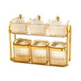 thumbnail image 4 of Contenedor secos, recipientes sellados para almacenar caramelos, bandeja dividida para refrigerios, bandeja para secos para el , Cuadrado Dorado Oro cuadrado, 4 of 8
