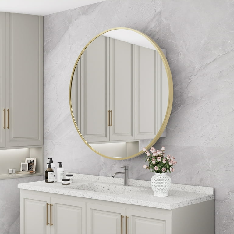 Magnifique Aluminum Medicine Cabinet with Round Mirror for Bathroom 28