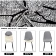 thumbnail image 5 of Juego de 4 fundas para sillas de comedor modernas con diseño floral en gris, lavables para la cocina y la decoración del hogar, 5 of 5