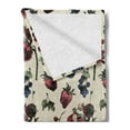 thumbnail image 2 of Vintage Soft Flannel Fleece Throw Blanket, Drawing of Berry Fruits Tasty Vegetarian Food Organic Eating Garden Theme, Cozy Plush for Indoor and Outdoor Use, 50" x 60", Multicolor, by Ambesonne, 2 of 5