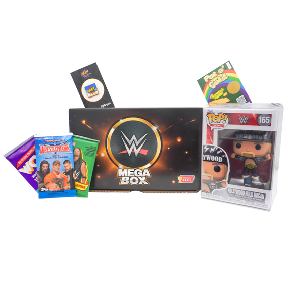 Collectible WWE Mega Box - Funko Pop, Booster Packs, Enamel Pin & Bonus Items