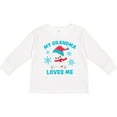 thumbnail image 3 of Inktastic Polar Bear My Grandma Loves Me in Santa Hat with Snowflakes Boys or Girls Long Sleeve Toddler T-Shirt, 3 of 5