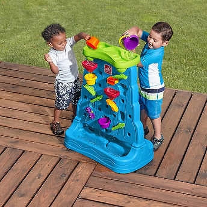 Step2 Waterfall Discovery Wall Blue Plastic Water Table for Toddlers with 13-piece Playset - image 5 of 8
