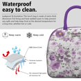 thumbnail image 3 of Lunch Bag Lunch Box for Women Reusable Insulated Lunch Cooler Bags,Large Capacity for Work Travel Picnic,Water-Resistant Botanical Leaves Floral Lunch Tote Bag Gifts for Woman Mom Purple, 3 of 6