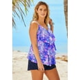 thumbnail image 3 of Swim 365 Women's Plus Size Longer-Length Tiered-Ruffle Tankini Top, 3 of 3