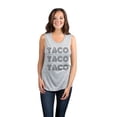 thumbnail image 2 of Thread Tank Taco Taco Taco Women's Sleeveless Muscle Tank Top Sport Grey Small, 2 of 4