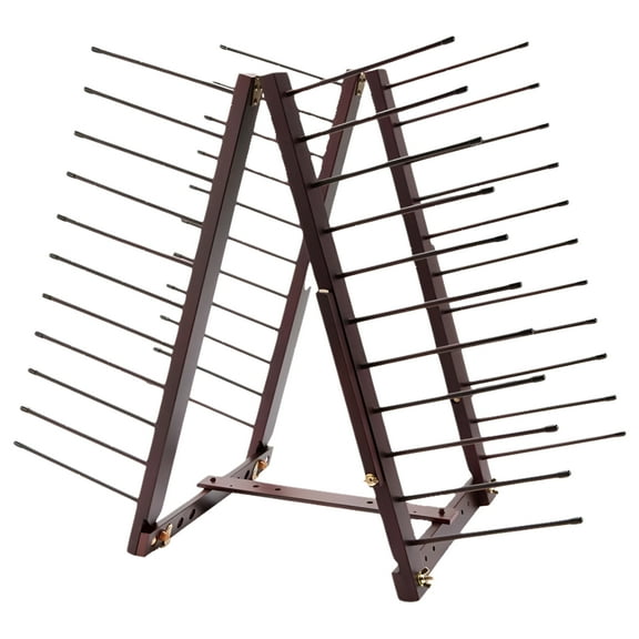 Rue Easel Creative Mark Rue Art Drying Rack, Perfect For Artist Canvas Panels, Paper, Prints, Ladder Style Storage Rack Mahogany Finish