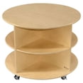thumbnail image 2 of Wood Designs Circular Double Sided 6 Compartment Shelving Unit with Casters, 2 of 2