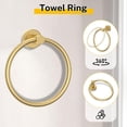 thumbnail image 4 of Brushed Gold Bathroom Hardware Set 5 Pieces Towel Bar Set Round Towel Holder Set for Bathroom,Upgraded Toilet Paper Holder with Shelf,Stainless Steel Wall Mounted 23.6 Inch, 4 of 7