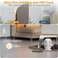 thumbnail image 2 of Regleta protectora contra sobretensiones de torre de 10 pies, cable de extensión plano largo TESSAN con múltiples salidas, 8 salidas de CA con 4 puertos USB (1 USB C), estación de carga con protección, 2 of 5