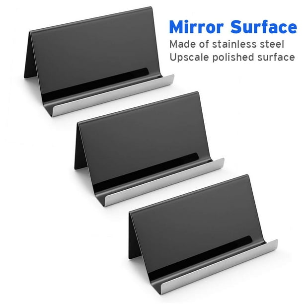 2 Pièces Porte-Cartes De Visite En Acier Inoxydable - Support Métallique Or Et Argent Pour Bureau Et Réception