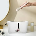 thumbnail image 5 of Giunmcul Reduced Price Flower Letter Makeup Bag Letter Cosmetic Bag Alphabet Initial Makeup Bag Birthday Gifts for Women Mom Friend Bride Bridesmaid Cosmetic Bag, 5 of 5