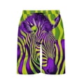 thumbnail image 4 of Daiosportswear Men's Summer Fun Animal Print Board Shorts with Elastic Waist and Side Pockets Purple-B XL(XL), 4 of 6