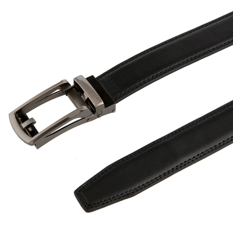 Auto-lock Men's Leather Belt, Black & Brown