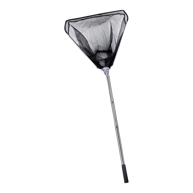 tamizeot Stainless Steel Fishing Landing Net Telescopic Rod Handle Lightweight Durable Mesh Net Practical And Portable For Bass Black 3m