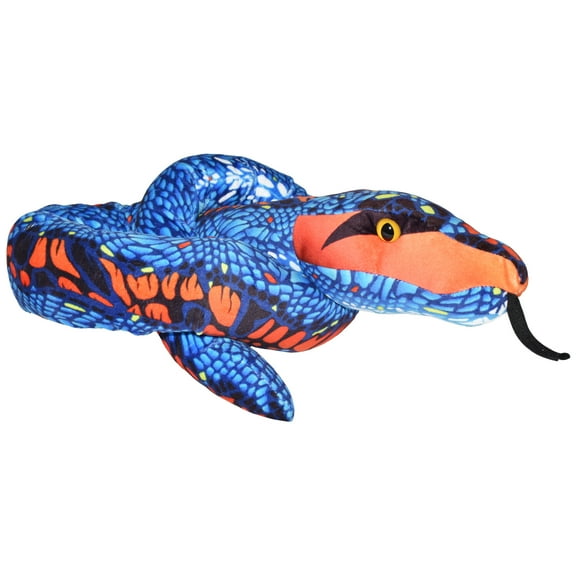 Wild Republic Snake Plush, Stuffed Animal, Plush Toy, Kids Gifts, Pet Snake, Blue Orange, 54 Inches