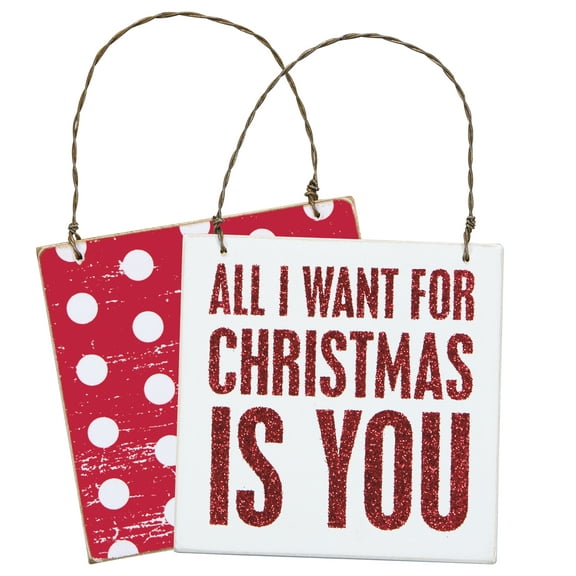 Primitives By Kathy Box Sign 3.50 inch Square Plaque - All I Want