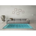 thumbnail image 3 of Ahgly Company Indoor Square Oriental Light Blue Traditional Area Rugs, 5' Square, 3 of 4