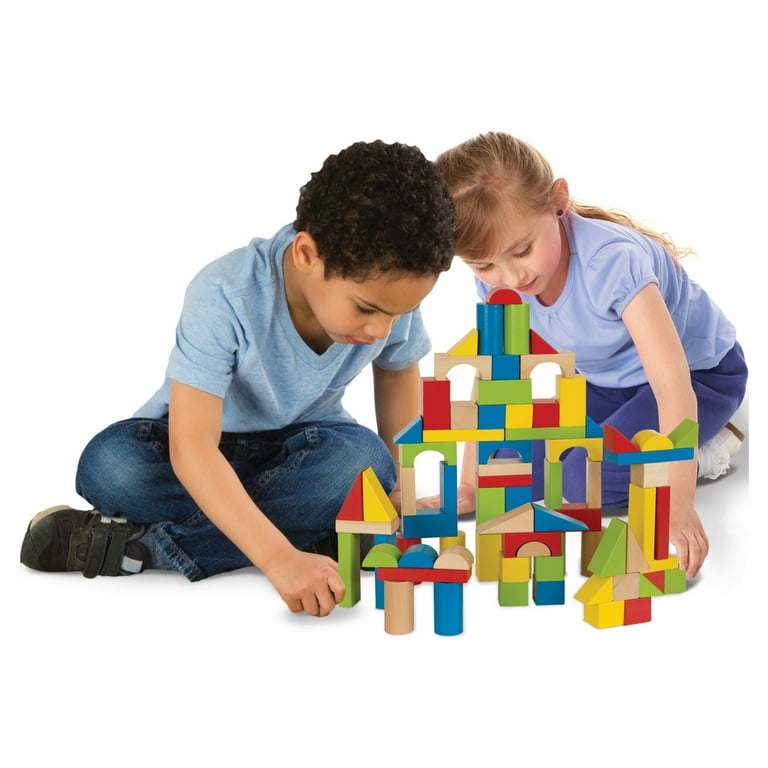 Melissa Doug 75 Multi Colored Wooden Blocks