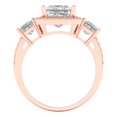 thumbnail image 4 of 3.005 ctw 3 Stone Anniversary Ring for Women | Princess Cut Zirconia Diamond | Hyperallergenic Solid 18K Rose Gold, 4 of 5