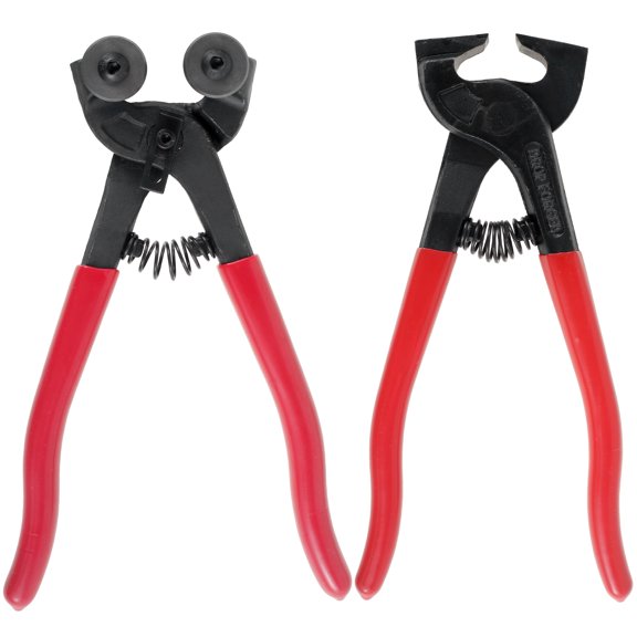 1/2 Pcs Glass Tile Nippers Set with Nonslip Handle Heavy Duty Wheeled Glass Mosaic Nipper and Hd Ceramic Tile Nipper for Cutting Glass Mosaic Ceramics Stone Metal