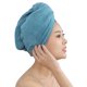 thumbnail image 1 of Paquete de 2 toallas de microfibra para secar el cabello, gorro grueso con botón, toalla para el cabello, envoltura mágica instantánea para secar el cabello, 1 of 5